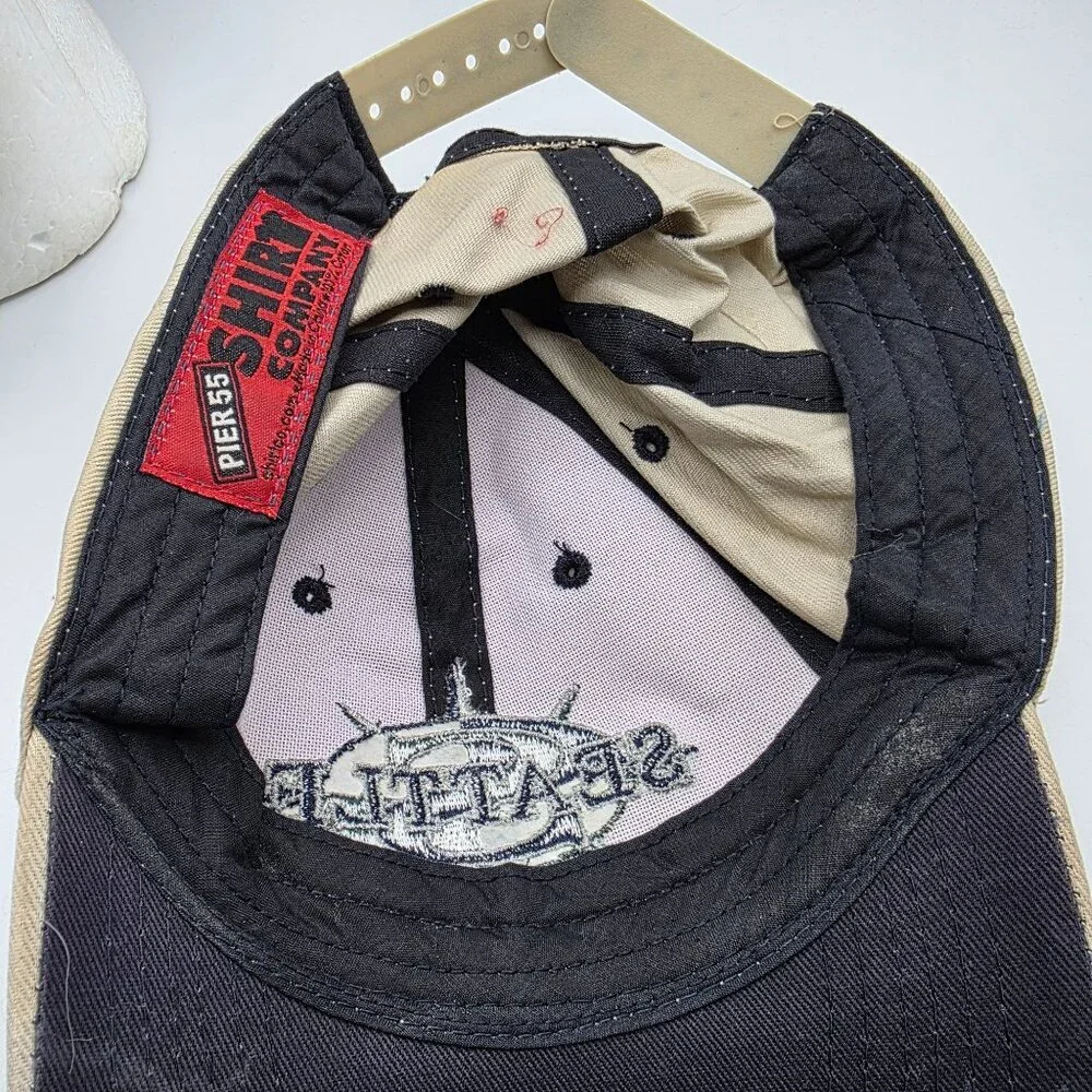 Pier 55 Shirt Company Seattle Adjustable Snapback Hat Beige One Size Casual Cap